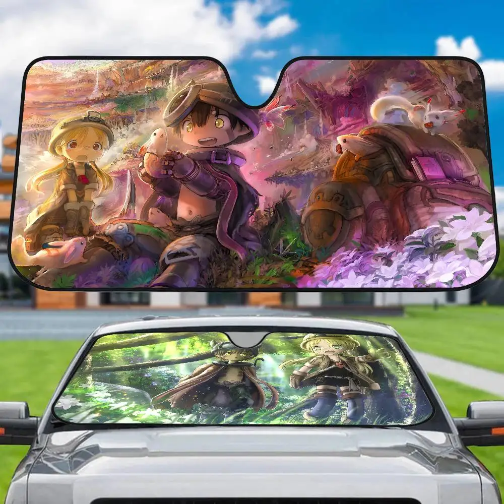 

Made In Abyss Cartoon Animation Car Window Sun Shade Windshield Anti-UV Protection Front Rear Windshield Block Cover Visor