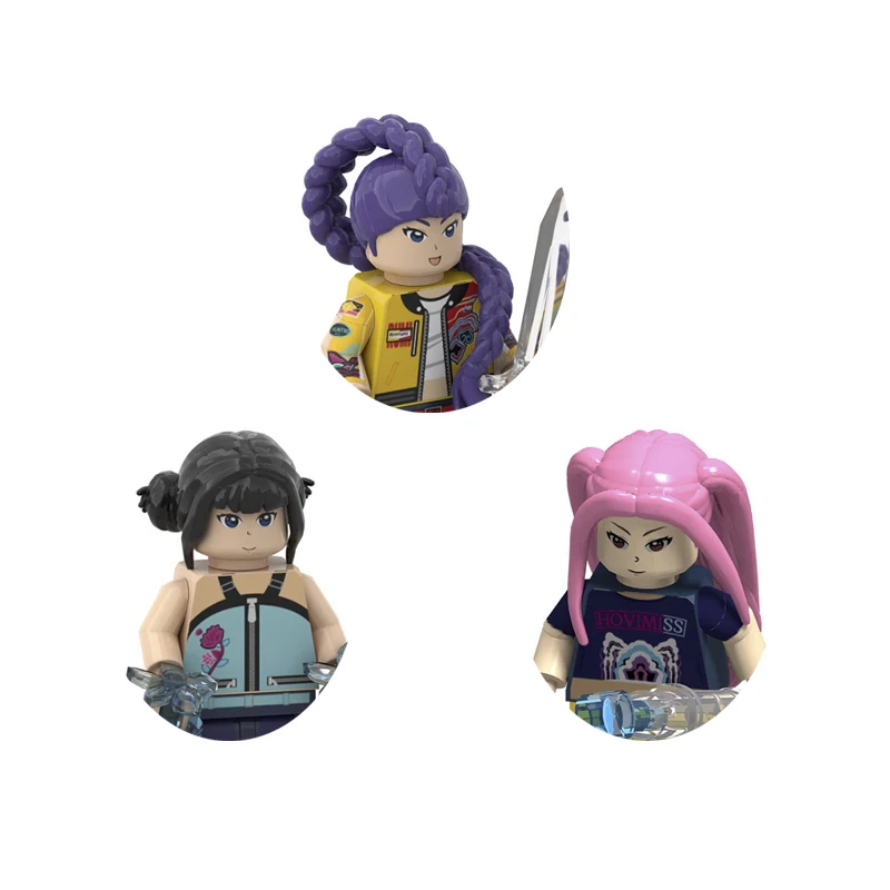 Mini Kpop Demonen Jagers Bouwsteen 1/2/3pcs Leuke 4.7cm Zoe Rumi Mira Kpop meisje Groep Gemonteerd Beeldje Speelgoed Voor Fans Geschenken