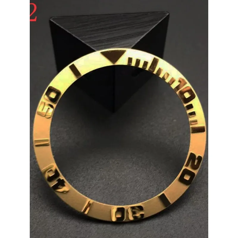 Black yacht embossed beveled ring, modified watch accessories 38mm ceramic ring three-dimensional embossed