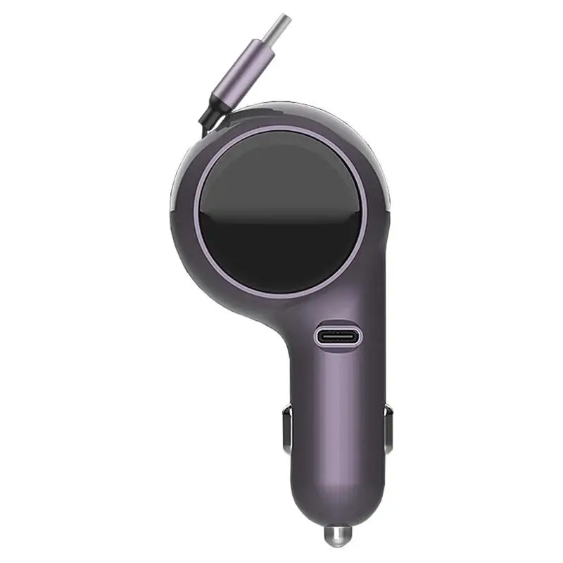 

Double PD30W Super Charger Adapter Type-C Fast Charging Adapter Retractable Cable Cell Phone Charger Vehicle Interior Supplies
