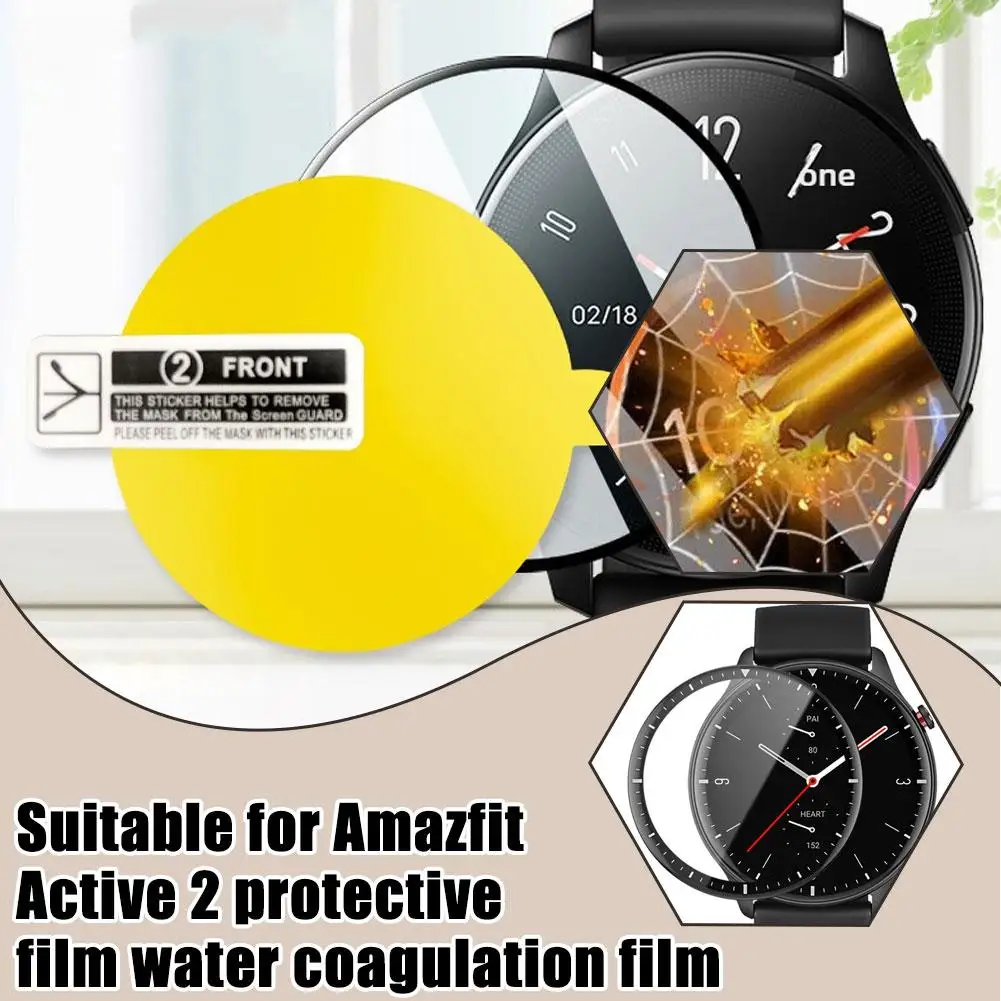 Screen Protector For Amazfit Active 2 Smartwatch Protective Film Clear Soft High Definition Clear Scratch-resistant V8A3