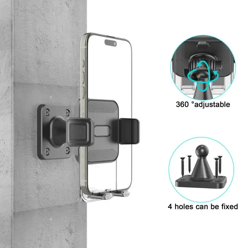 Suporte Rotativo para Telefone – Prático para Banheiro e Cozinha