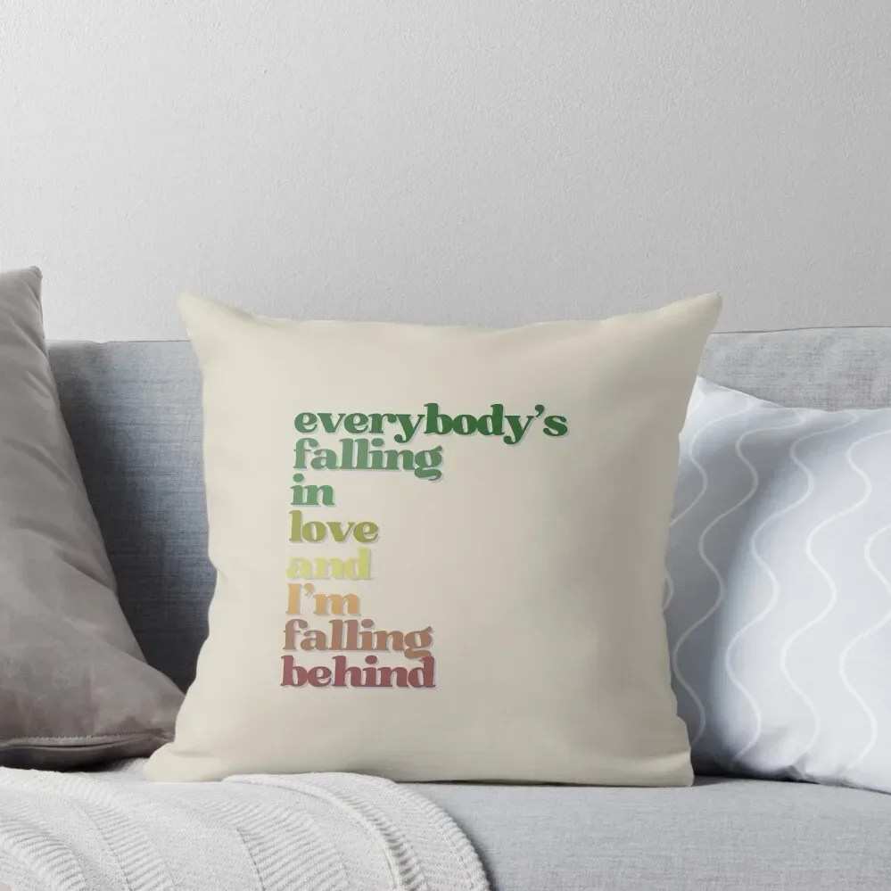 

falling behind lyrics by laufey Throw Pillow anime girl Christmas Pillow Covers pillow