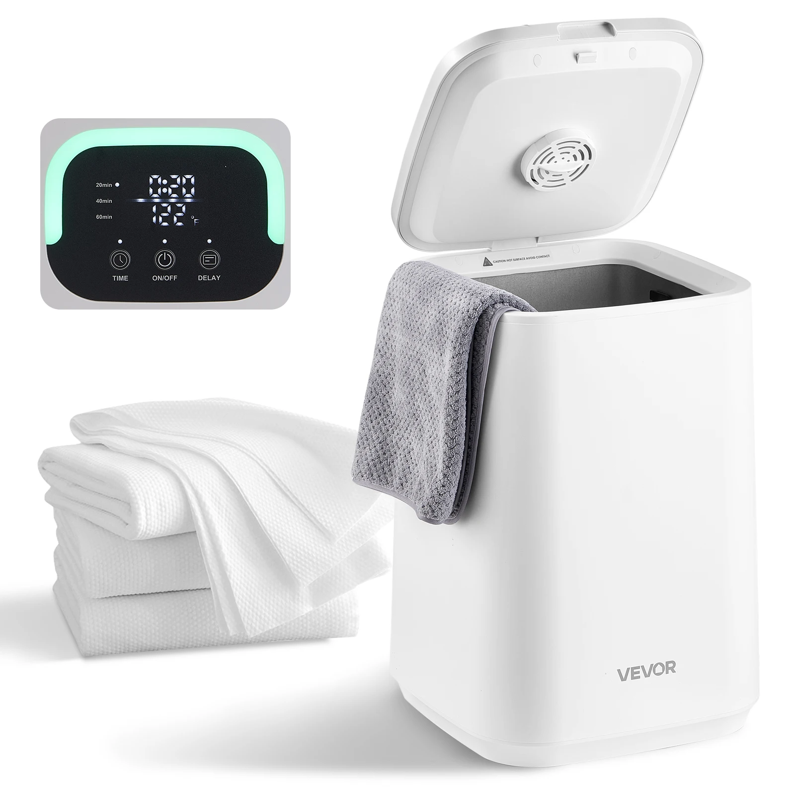 

SucceBuy Ведро для подогрева полотенец объемом 20 л со светодиодной подсветкой, таймером, настройкой температуры, защитным замком и 4 крючками, большие подогреватели одеял для спа-салона