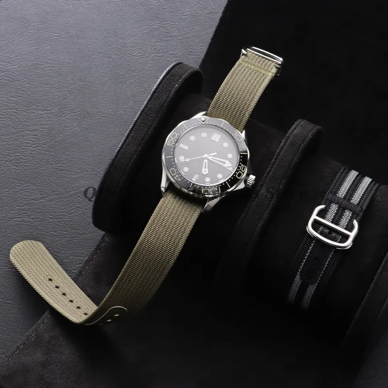 لأوميغا ساماستر ل تيودور ل رولكس النايلون حزام الساعات 20 مللي متر للطي مشبك سوار الرجال النسيج الأشرطة العالمي معصمه