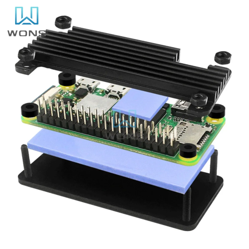 Für Null 2W Reinem Aluminium Fall Für Raspberry Pi Null 2W Reinem Aluminium Fall Für Raspberry pi Null 2w Schutzhülle + Pin Headr