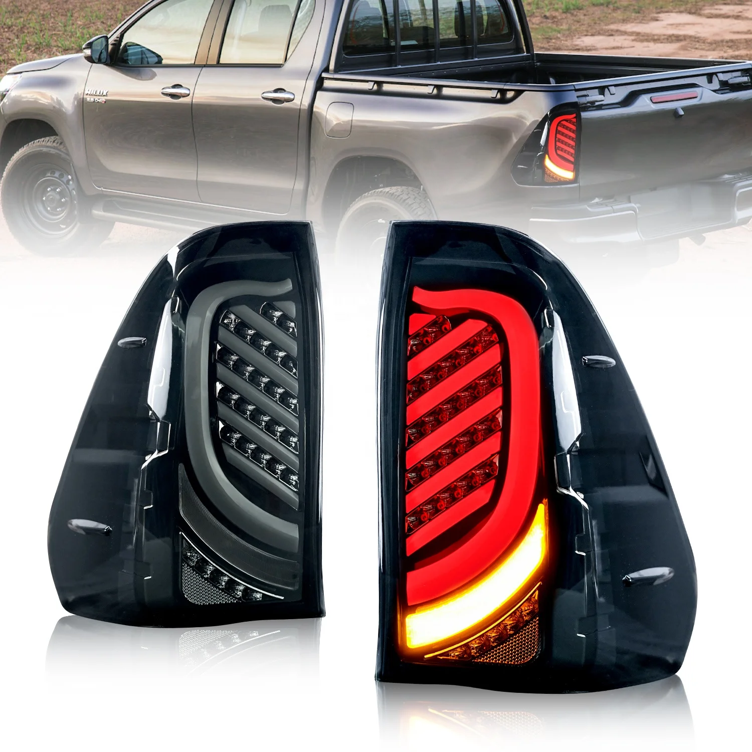 

For hilux taillamp with dynamic turning signal 2015 2016 2017 2018 2019 2020 rear light for hilux led taillight