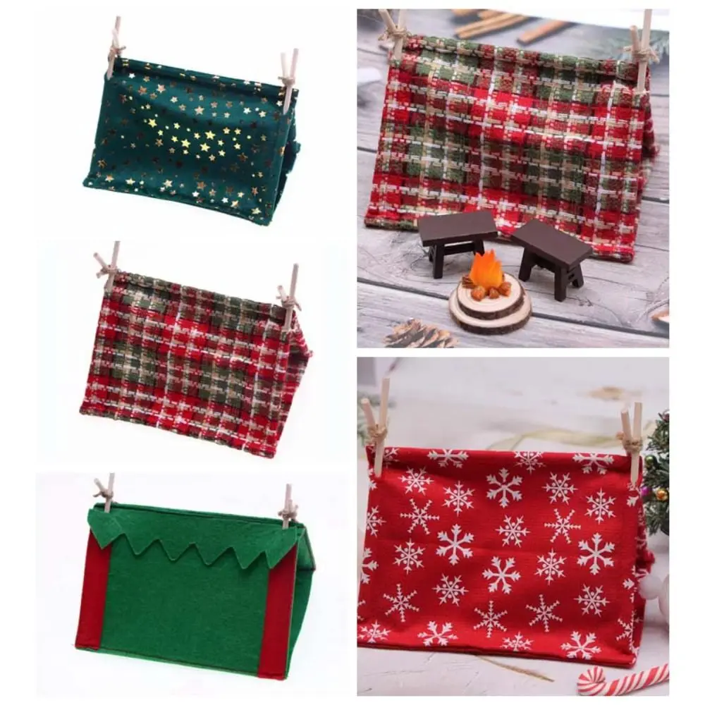 Scène de pique-nique Mini tente de Camping simulée décor de noël en plein air maison de poupée tente tissu réaliste matériel Miniature tente modèle