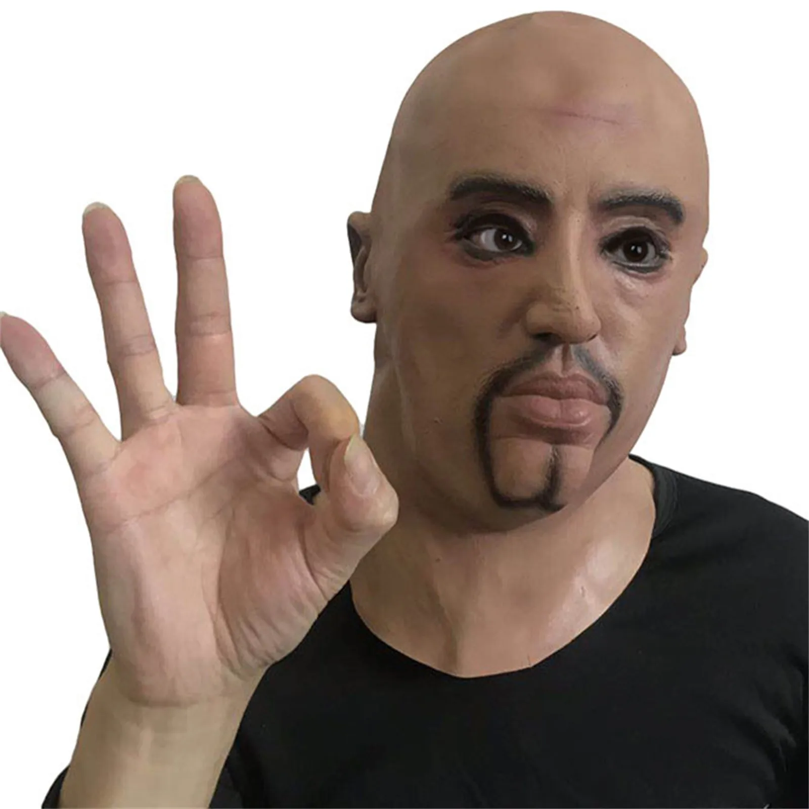 Máscara enrugada careca unisex para festa de Halloween, Old Men Cosplay, Horror Head, Engraçado Latex Chapelaria, Carnaval de Halloween