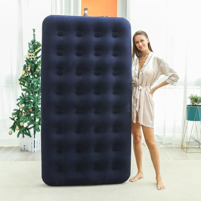 

PVC Inflatable Camping Mat Foldable Portable Mattress Durable 2 Persons Outdoor Quick Set Up Air Cushion for Camp Travel Use