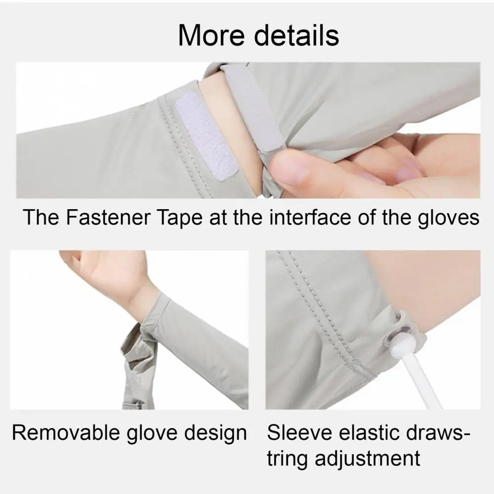 Sun Protection Gloves Women’s Uv Protection Gloves with Detachable Full Fingers Arm Sleeves for Summer Driving Cycling Hiking