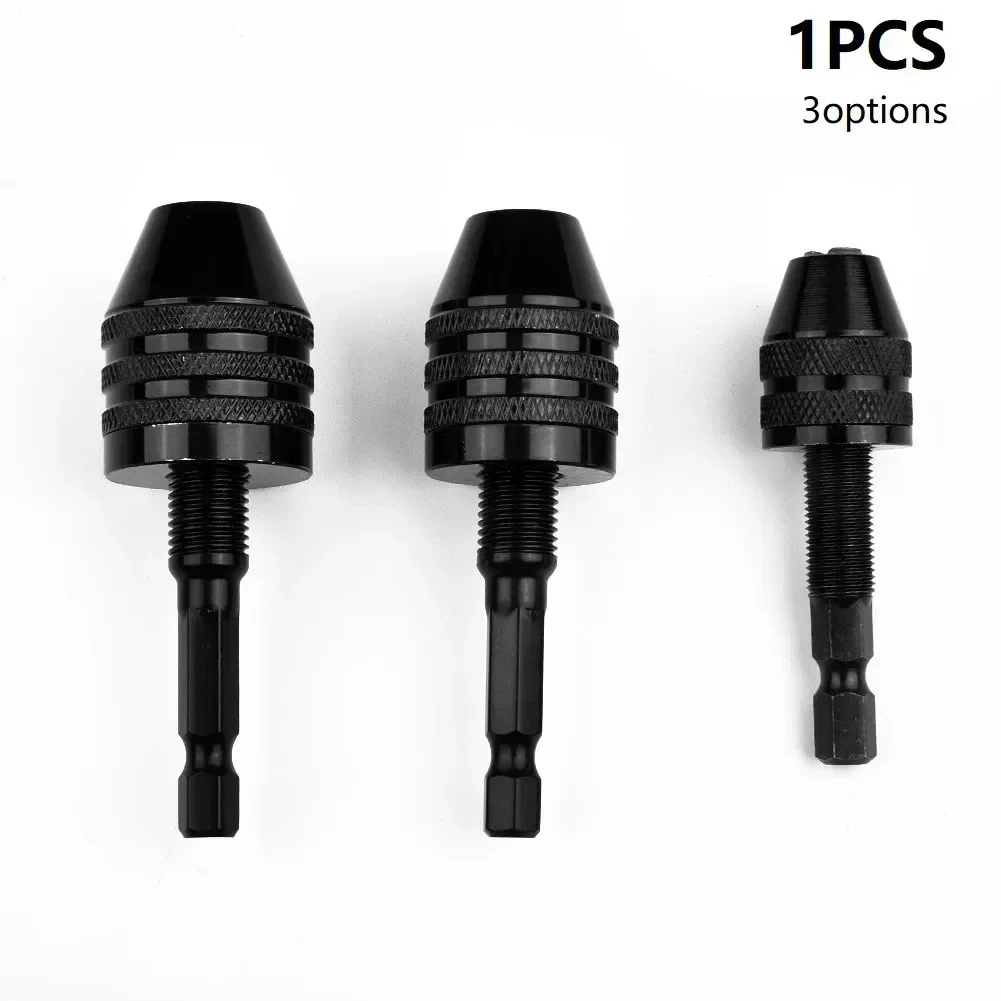 1/4in Chuck Keyless Drill Bit Hex Shank Adapter Converter Chuck Conversion For Self-Tighten Electric Drill Driver Aluminum Alloy