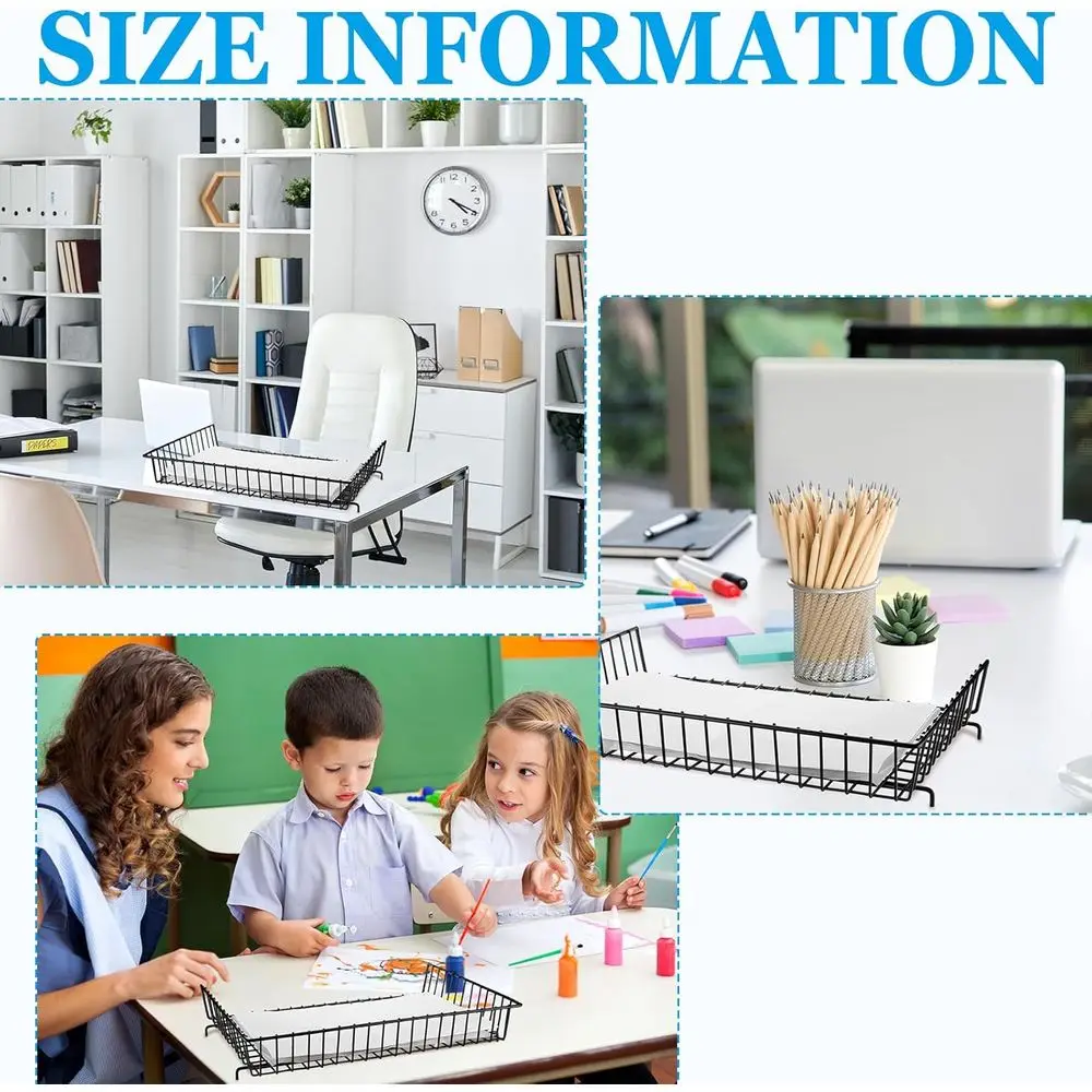Black 11x17 Inch Metal Desk Organizer with Wire Grid for Office and Home, Ideal for Files and Letters