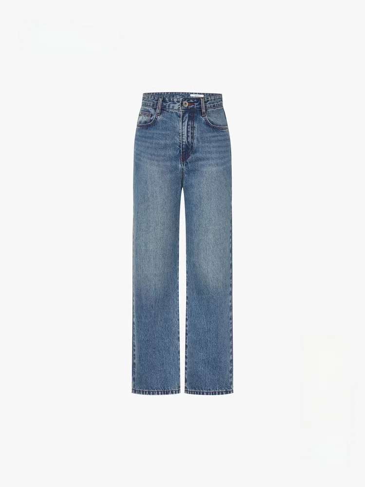 

Женские джинсы Edition из хлопкового денима в стиле ретро, прямые, укороченные, с эффектом похудения, с высокой талией, осенняя новинка EBE3JEN023