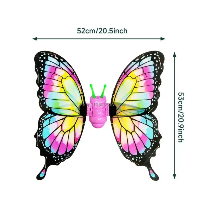 Electric Fairys Wing For Girls,Moving Butterfly Wing with Lights & Music,Toy for Halloween,Princess Cosplay,Dressing Up