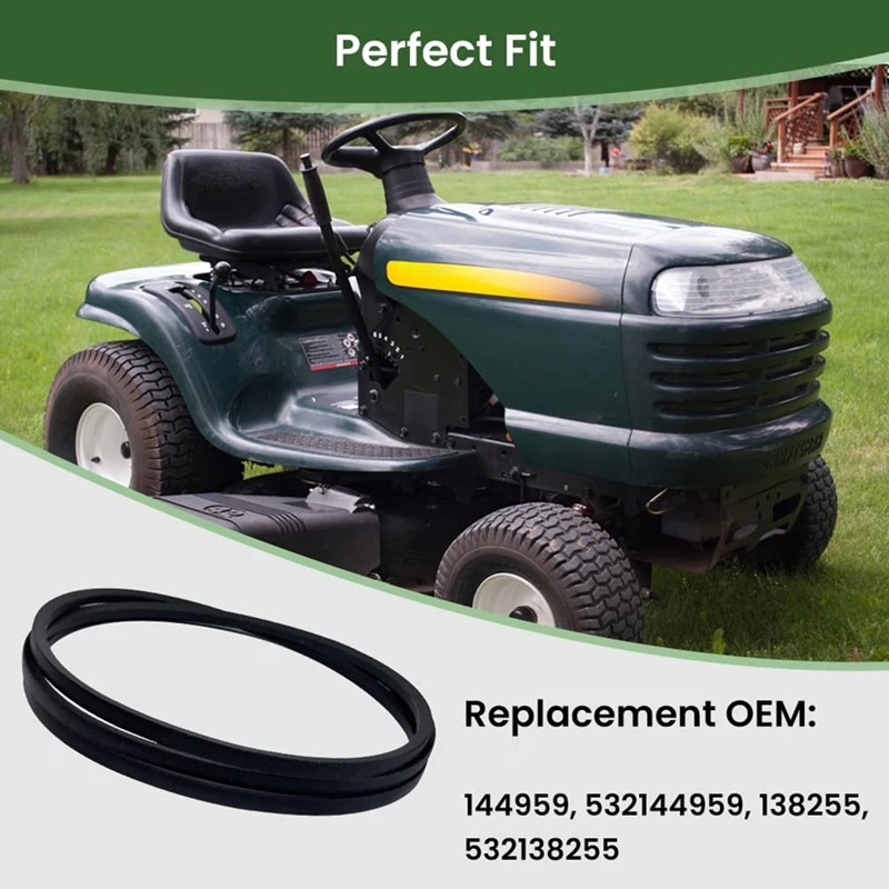 2 Pack 144959 Deck Belt for LT1000 LT3000 DLT3000 42 Inch Riding Mower Replacement Parts 532144959(1/2x95Inch)-A49I view 3