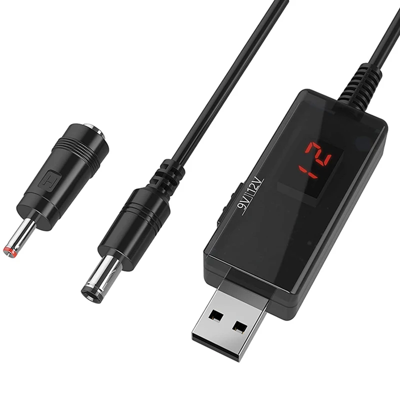 Retail USB to 9V,5V to 12V Step Up,USB Cable DC 5V Boost to 9V 12V Voltage Converter 1A Step-Up Volt Transformer Power Line