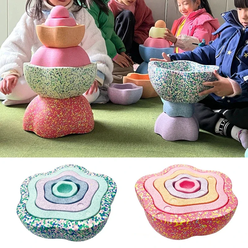 رغوة التوازن يخطو الحجر الاطفال لعبة رياضية اللمس التكامل الحسي التدريب المعدات الحسية ألعاب خارجية لألعاب أطفال