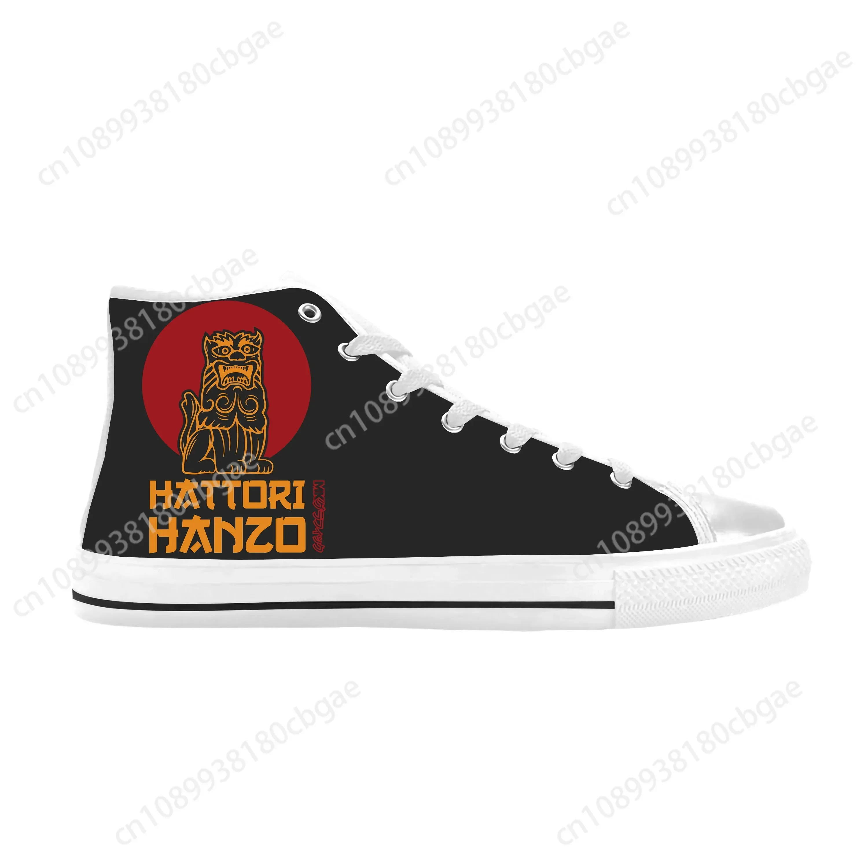 

Hot Hattori Hanzo Samurai Swords Kill Bill Katana Casual Cloth Shoes High Top Comfortable Breathable 3D Print Men Women Sneakers