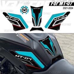 3D Resin Tank Pad Sticker Motorcycle Fuel Tank Protection Decal For MT 07 MT07 MT-07 2024 2023 2022 2021