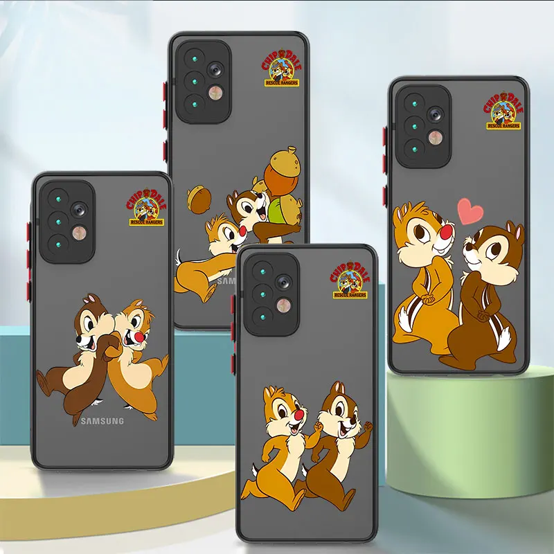 Disney Chip 'n' Dale Cartoon Phone Case for Samsung Galaxy A71 4G A31 A12 A14 A13 A52 A51 A30 A34 5G A70 A30s A50 Soft Cover