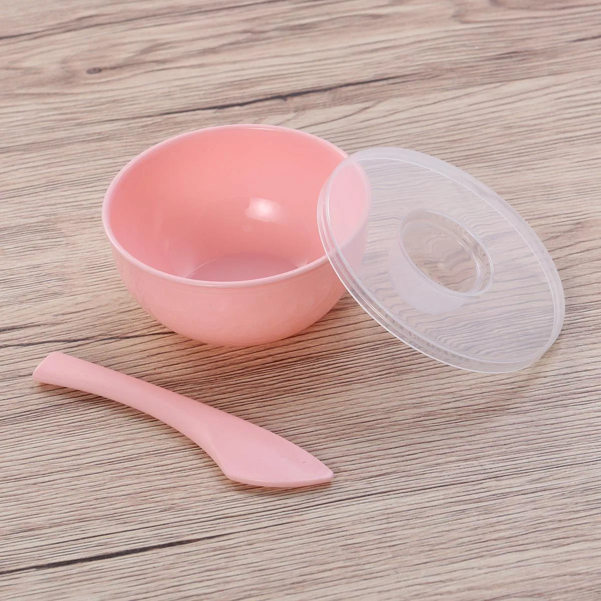 3 in 1 Facial Mask Bowl Stick Cover Set Pink Plastic DIY Makeup Tools Skin Care Mixing Kit for Ladies Girls