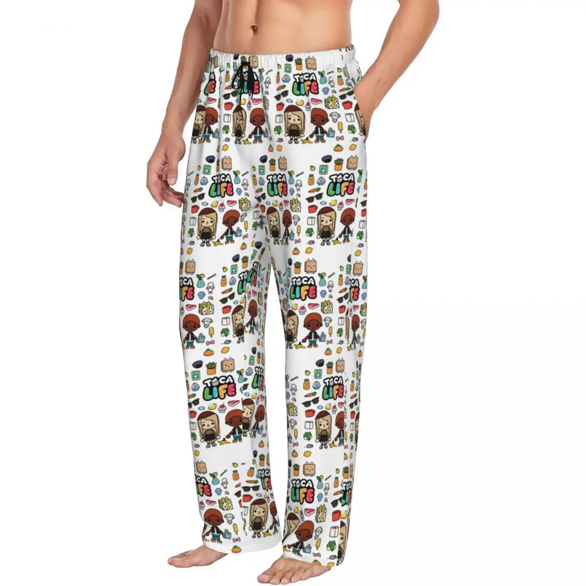 Custom Toca Boca Men Pajama Pants Lounge Sleep Sleepwear Bottoms with Pockets