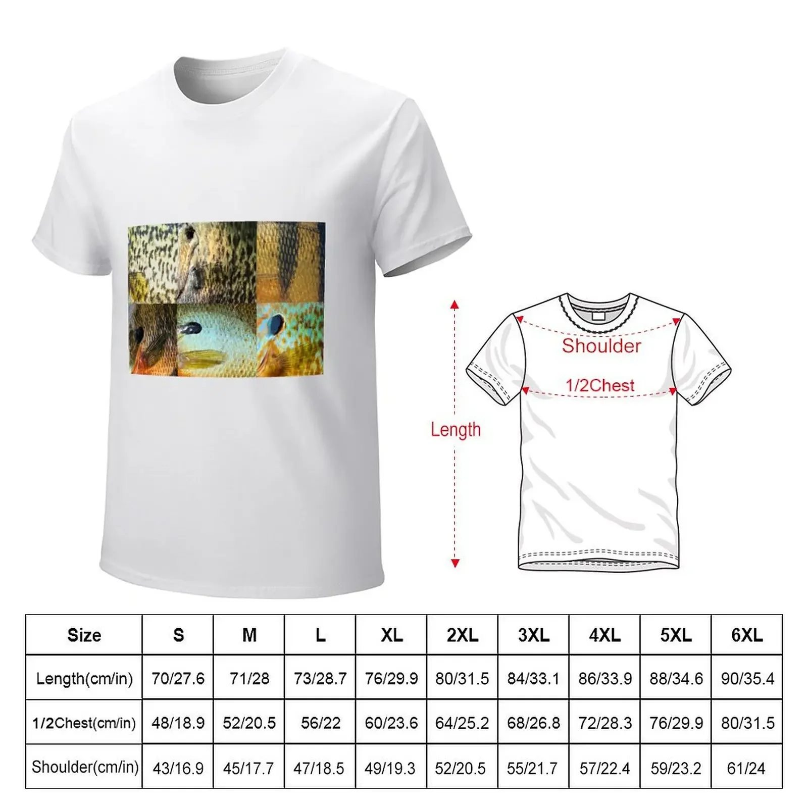 Panfish Skin Patterns (Natural) Multiple T-shirt quick drying aesthetic clothes cute tops anime clothes mens white t shirts