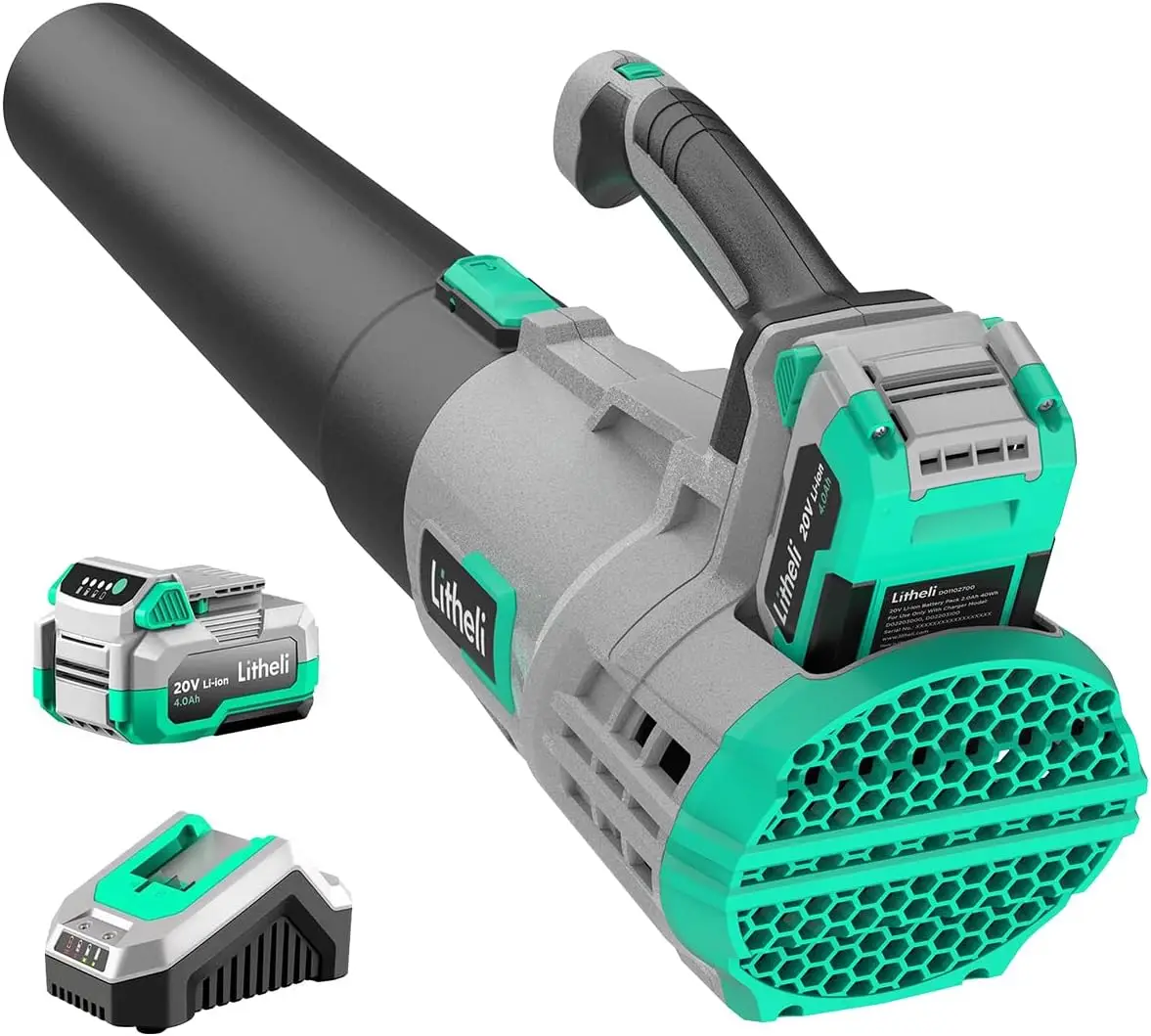 

20V Cordless Leaf Blower 350 CFM 85 MPH, Variable Speeds Electric Leaf Blower Battery Powered for Blowing Leaves, Dust, Snow, 4.