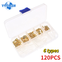 120PCS Cold Pressed Reed Terminals 2.8/4.8/6.3mm Connector Insulated Male and Female Electrical Crimp Terminals Spade Connectors