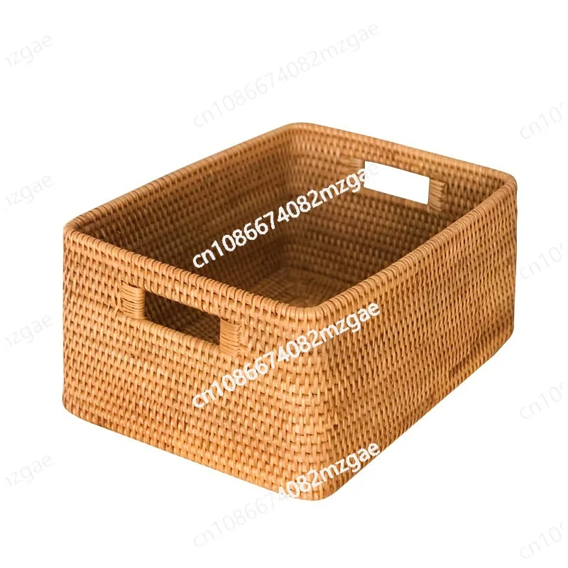 

Корзина для хранения из ротанга, тканый ящик для хранения, всякая всячина для закусок, настольный бамбуковый тканый отделочный ящик, хранилище для игрушек