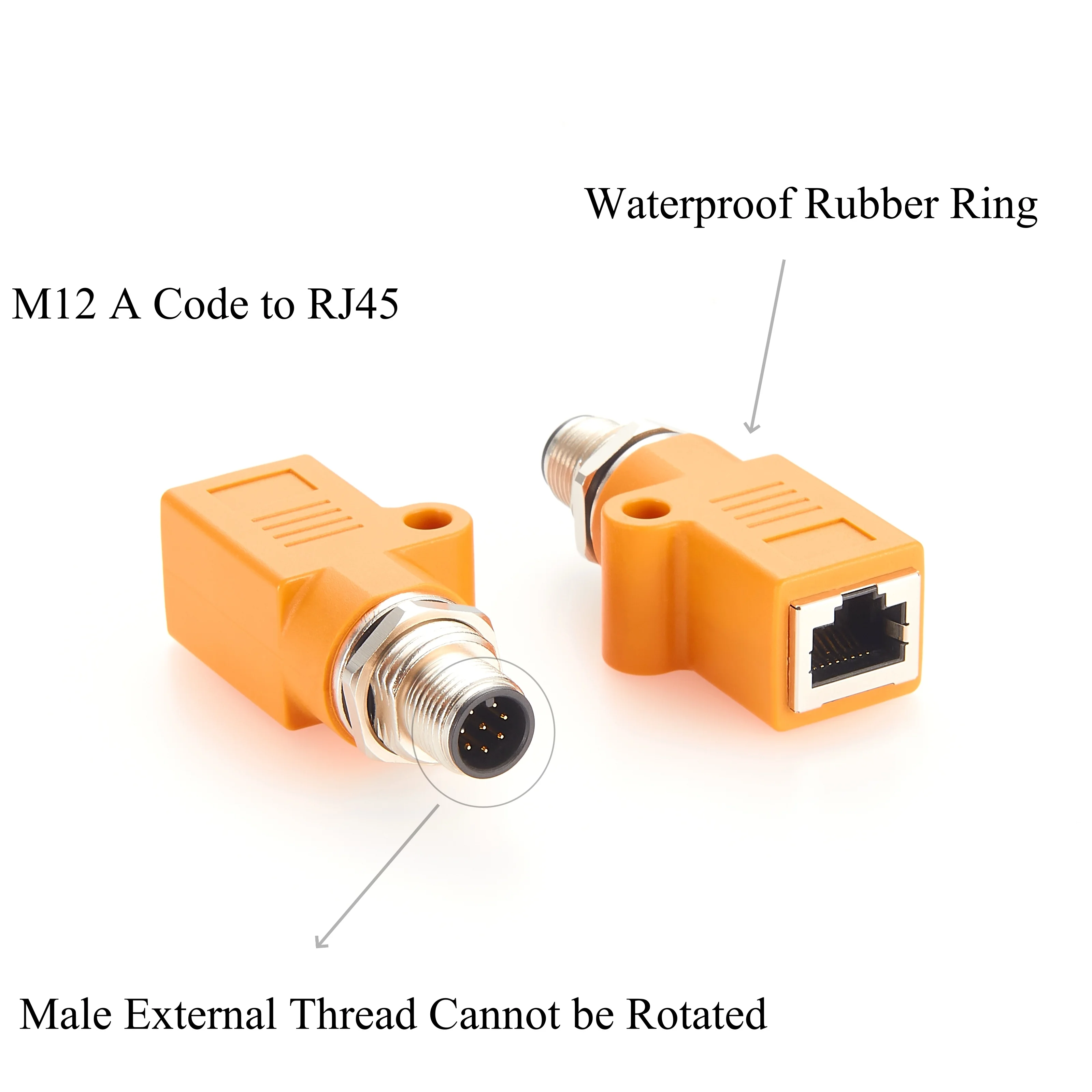 M12 A-Code 8-Pin auf RJ45 Ethernet-Adapter IP67 Paneelmontage-Durchgangsbuchse Rundsteckverbinder für Sensor-PLC – Detail 5