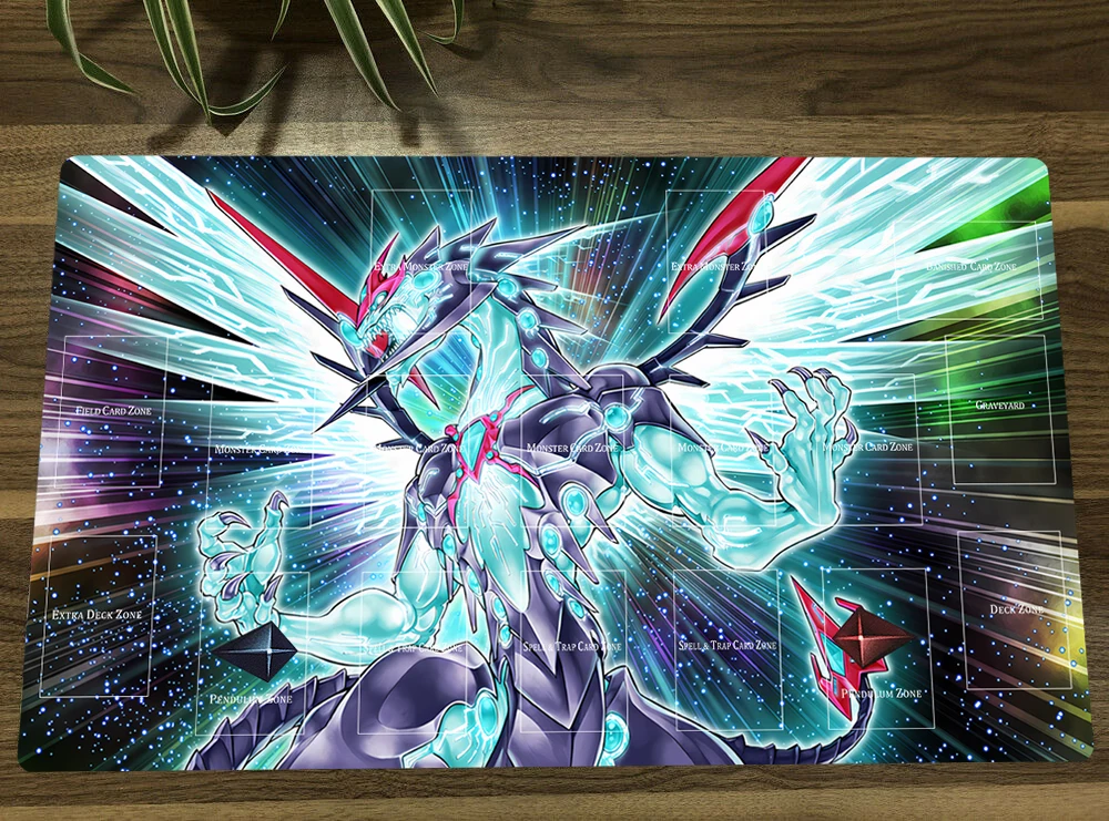 YuGiOh Galaxy-Eyes Photon Dragon TCG CCG 매트 트레이딩 카드 게임 매트 테이블 Playmat 데스크 게임 플레이 매트 마우스 패드 60x35cm 무료 가방