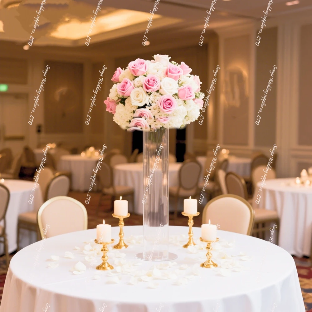 

3-10pcs)60-120cm Acrylic Cylinder Vases Plastic Cylindrical Flower Vases for Wedding Centerpieces, Home Decorations, Office Orna