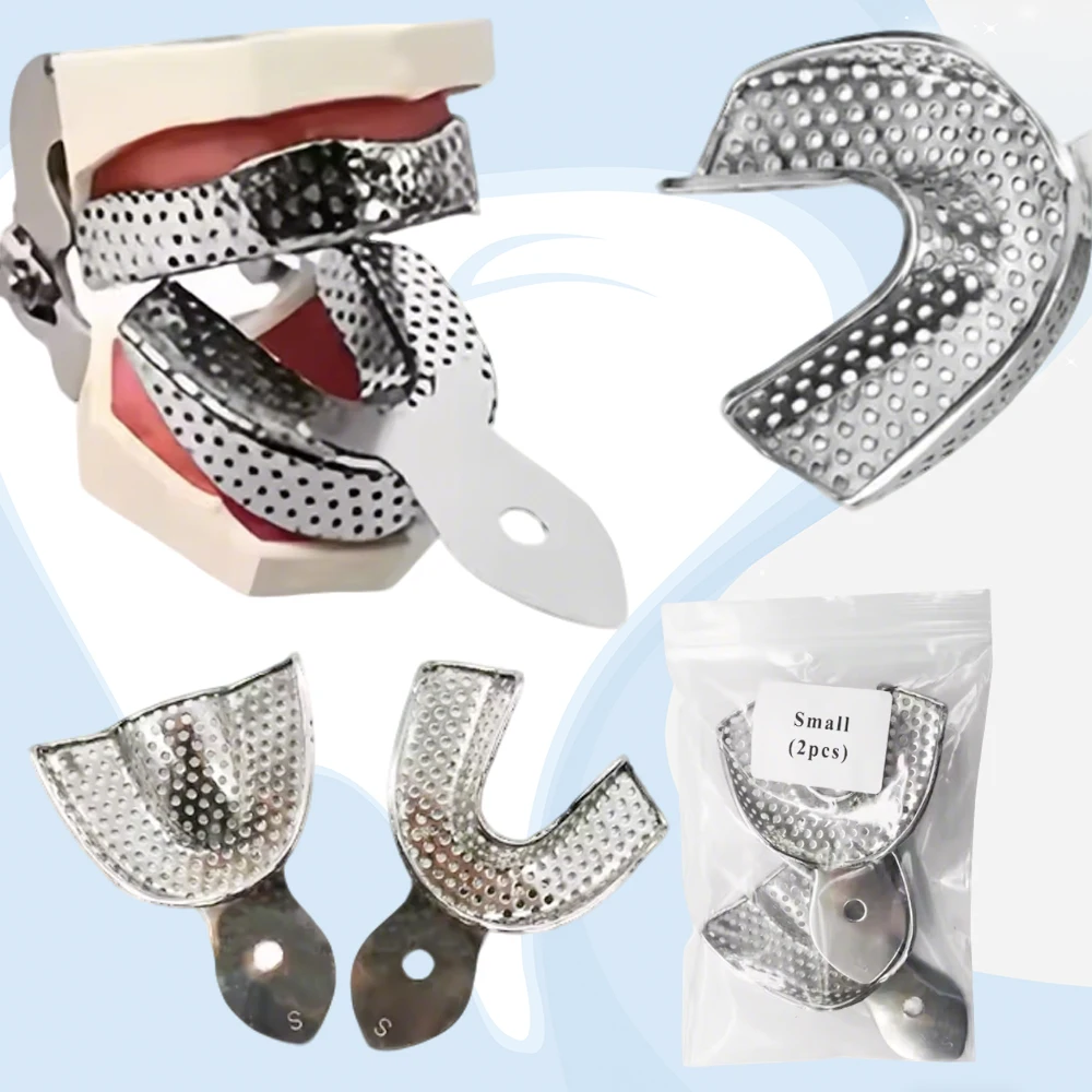 

6/10pcs Dental Stainless Steel Impression Trays Autoclavable for Dentist Use