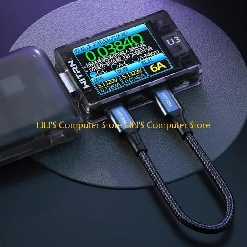 

A52B U3 USB Power Meter USB-тестер USB Multimeter 4-24V 6A. Пропускная способность Ammeter Detecter Detace Detector Digital