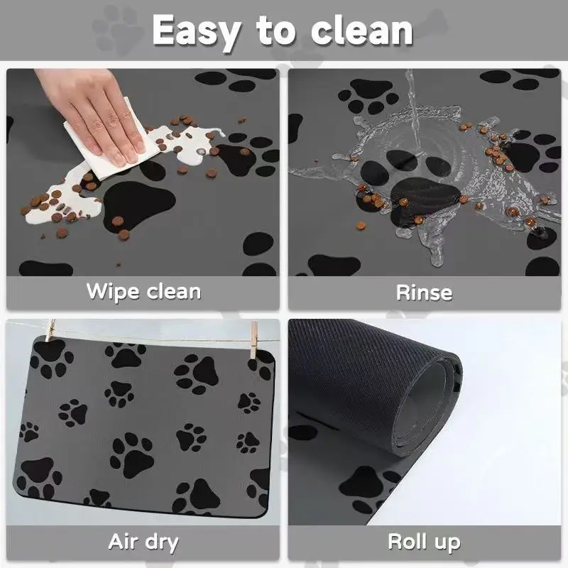 VIKAMA Pet Feeding Floor Mat Water-Absorbing Cooling Anti-Slip Mat Cat Mat Dog Mat Special Wipe No-Wash Pet Mat view 5