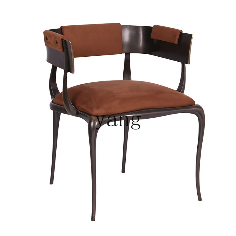 LH light luxury black bronze dining chair armchair high-end villa household single chair