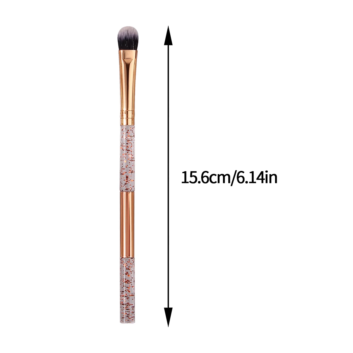 6-piece rose gold glitter eyeshadow brush set, professional eye makeup brush,concealer brush, portable makeup tool for beginners