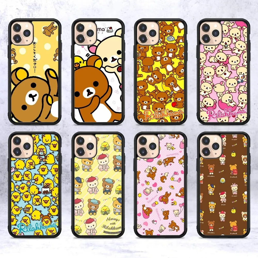 

Cute R-Rilakkuma Phone Case Silicone PC+TPU For Samsung S10 20 30 22 23 24 Plus Lite Ultra Cover