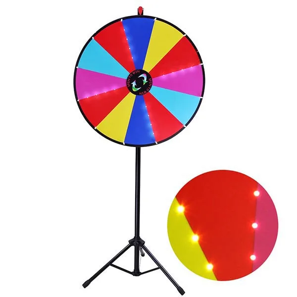 Factory Direct Sale Entertainment Plastic Prize Wheel Dry Erase Prize Wheel With Led Tripod