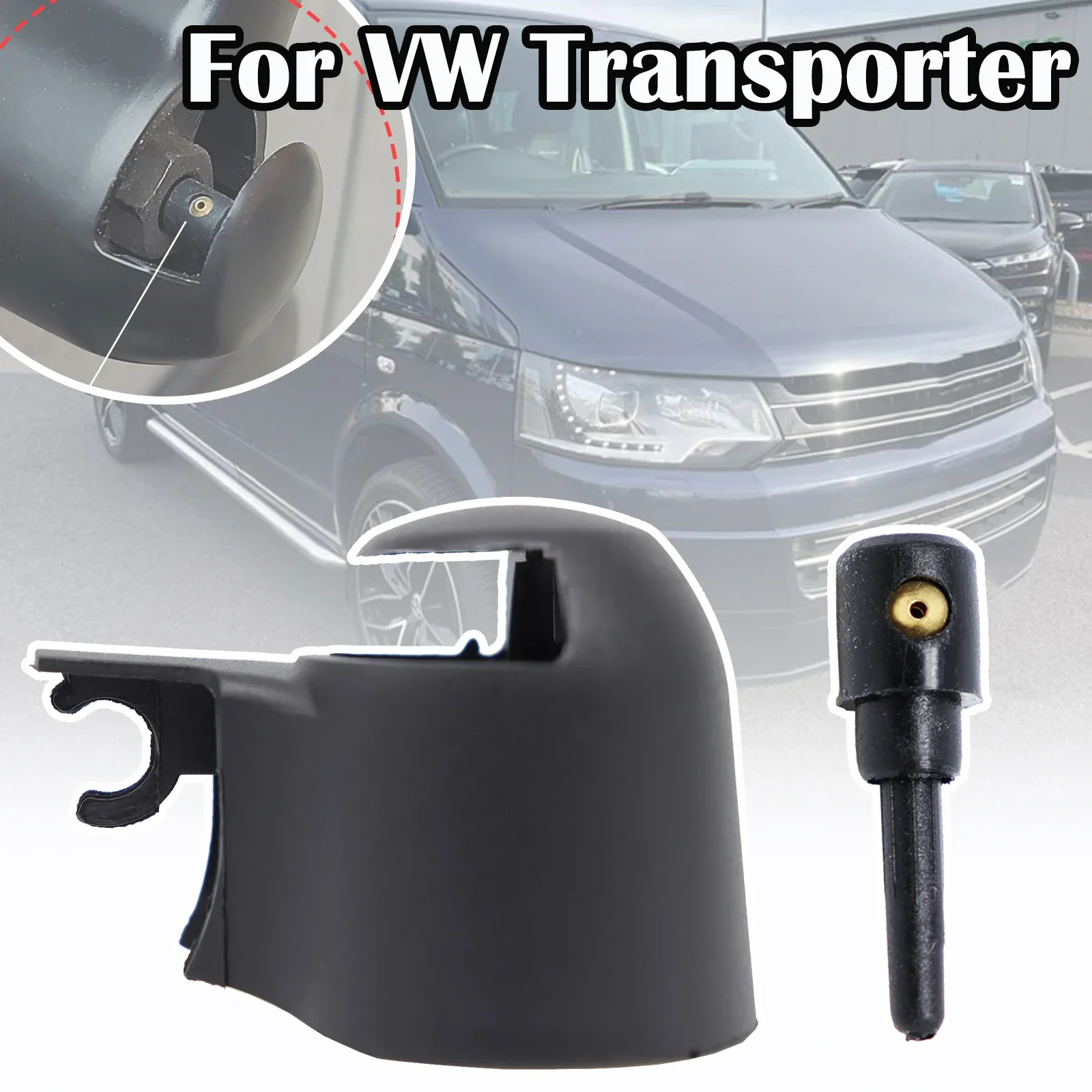 

For VW Transporter T5 Multivan Caravelle Doubleback California 2003 - 2015 Rear Wiper Arm Rocker Cover Cap Washer Jet Nozzle