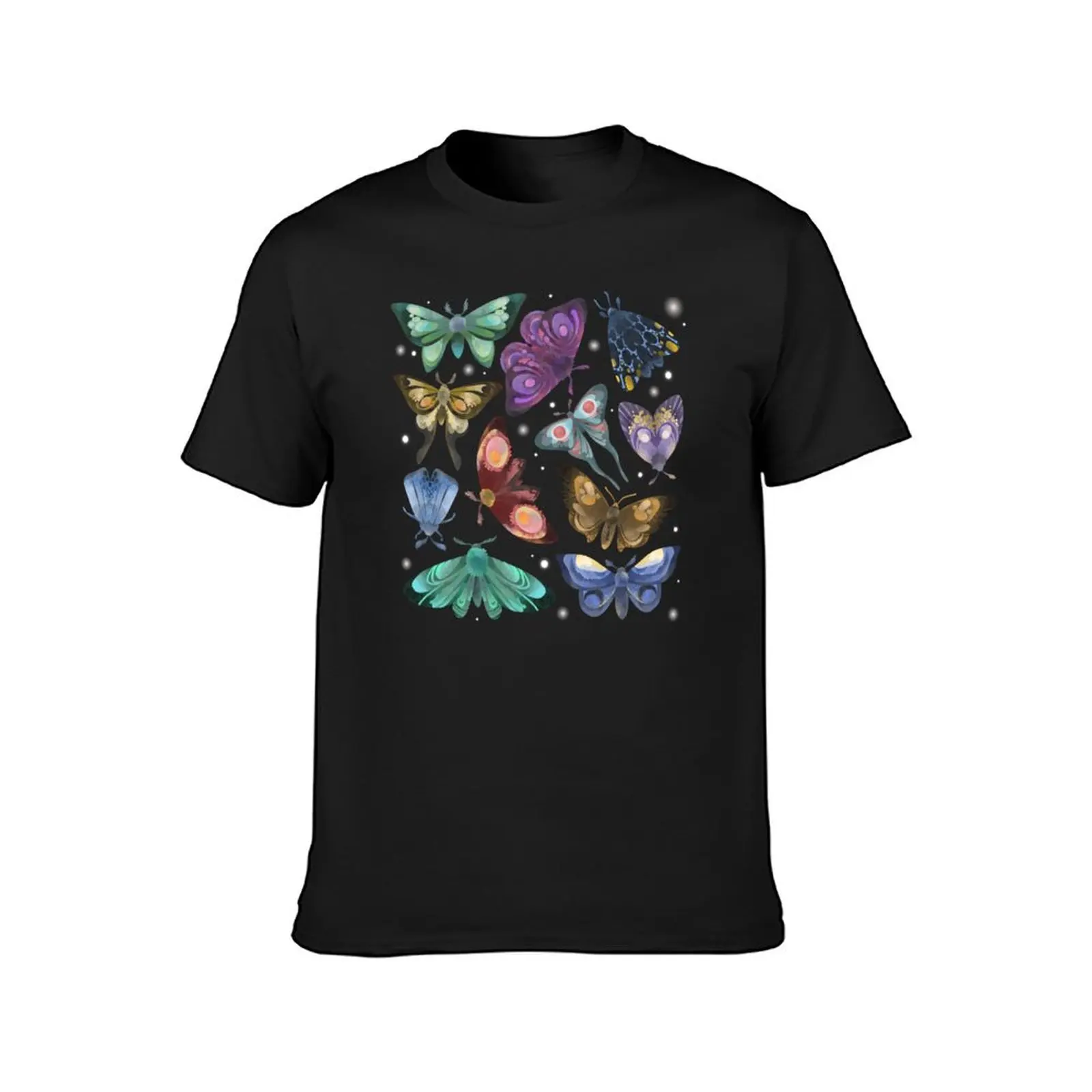 Watercolour Night Moths T-Shirt blacks aesthetic clothes for a boy designer shirts mens plain t shirts