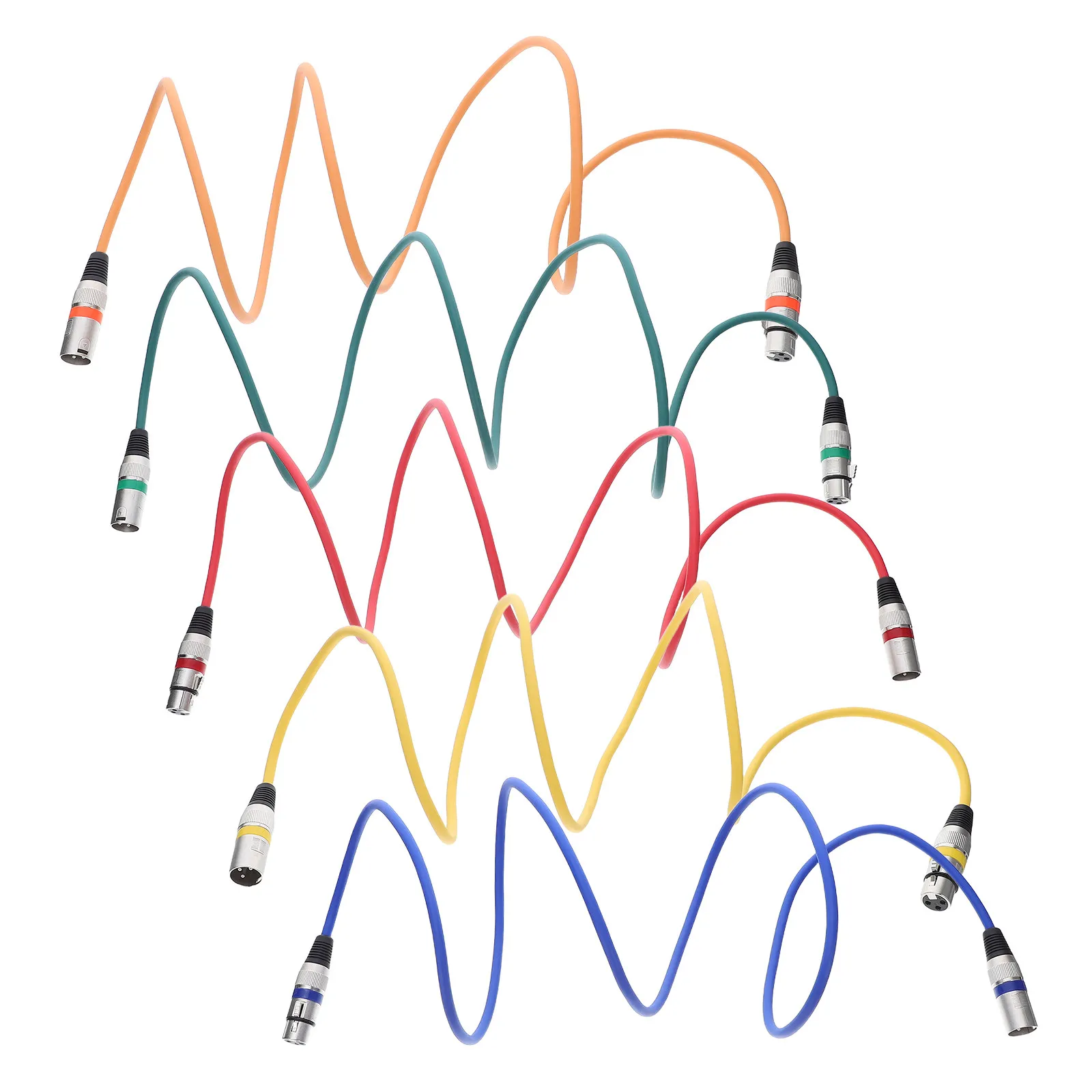 5Pcs Balanced Xlr Microphone Cable Set Shielded Audio Cord for Mixer Studio Recording Podcast Stage Microphone for Speakers