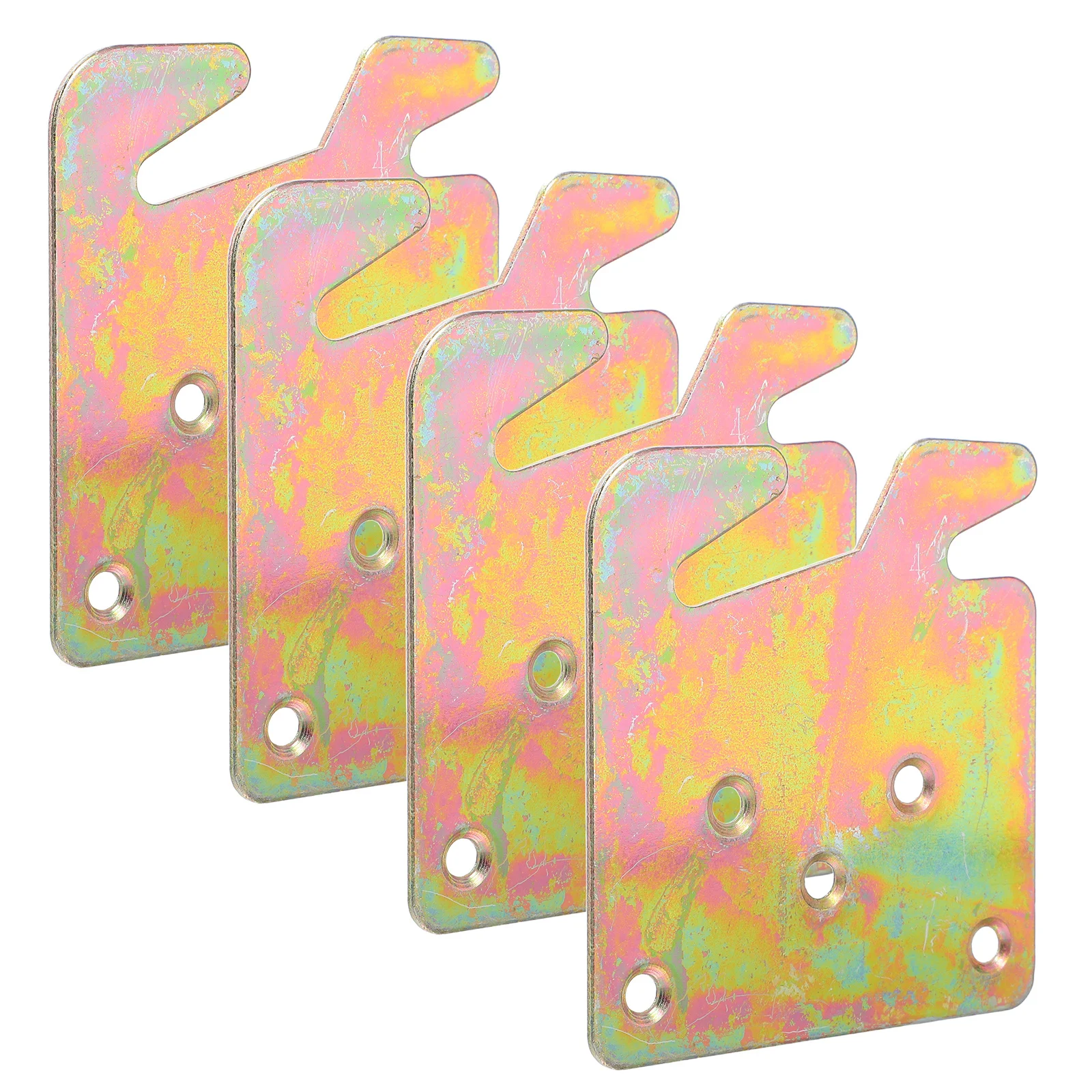 

4Pcs Heavy Duty Bed Rail Hook Plates Metal Headboard Footboard Brackets for Wooden Bed Frame Repair Replacement Hardware