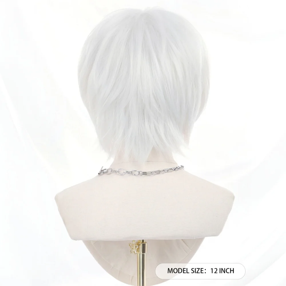 Women's Short Silver White Pixie Cut Wig