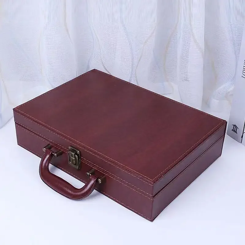 Film Television Production Script Box Archive Materials Book Storage Gift Box Magazine  34X24X8.5CMLeather Box Briefcase