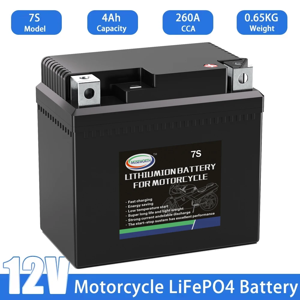 

Литиевый аккумулятор LiFePO4 для мотоцикла, пусковая батарея 12,8 В, 4 Ач, 260 CCA с BMS для гидроциклов, квадроциклов, газонокосилок, квадроциклов, скутеров, аккумуляторов