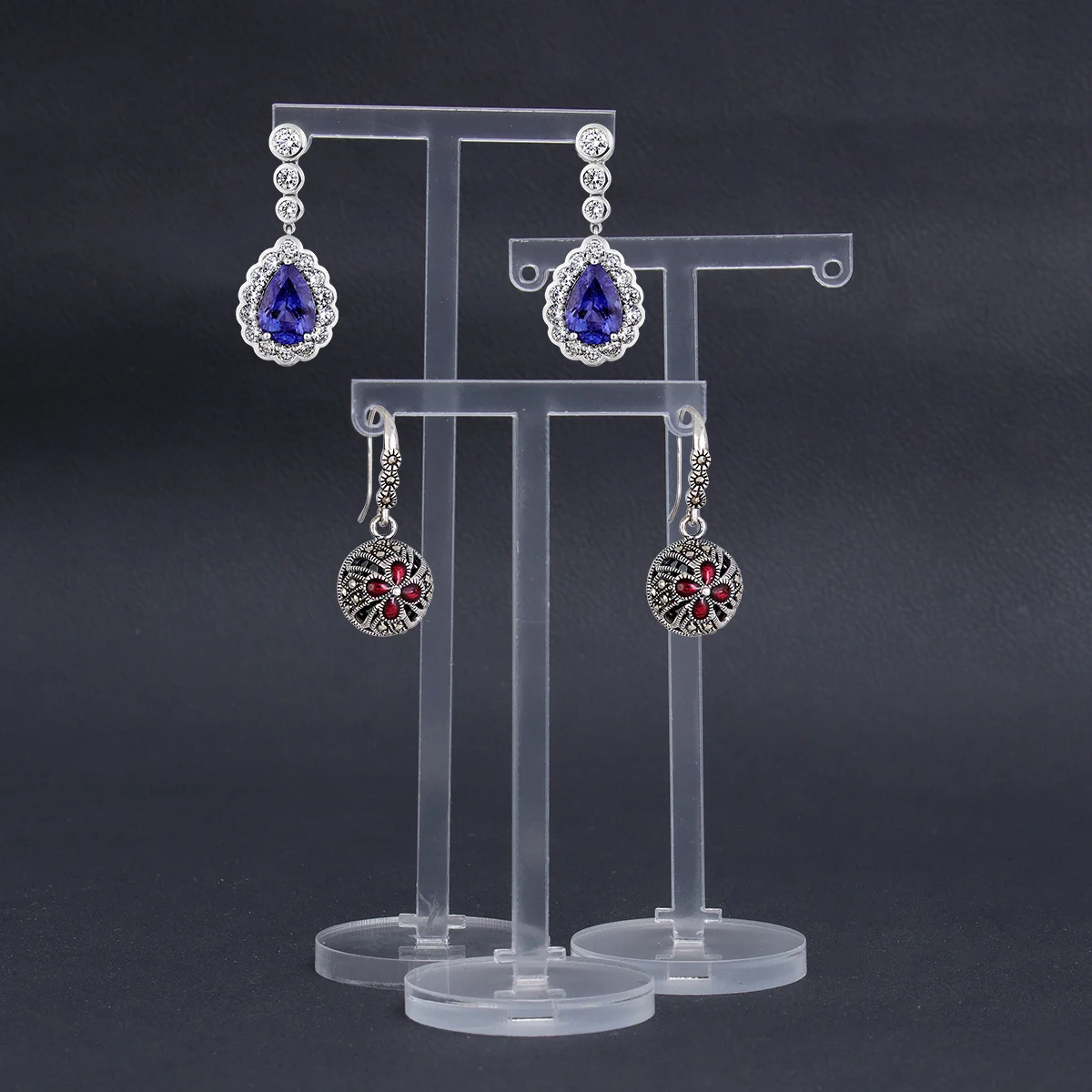 

3Pcs Acrylic Earrings Display Stand T Shape Jewelry Organizer Holder for Earrings Bracelet Keys Rack T Shape Earring Display