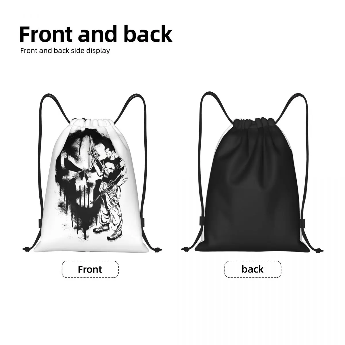 مخصص المعاقب الهيكل العظمي الجمجمة الرباط حقائب الظهر النساء الرجال خفيفة الوزن رياضة الرياضة Sackpack أكياس للسفر